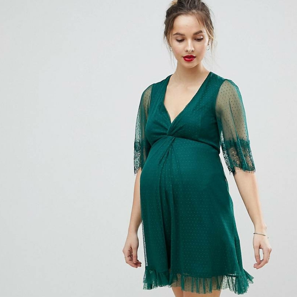 ASOS Maternity Green Lace dress